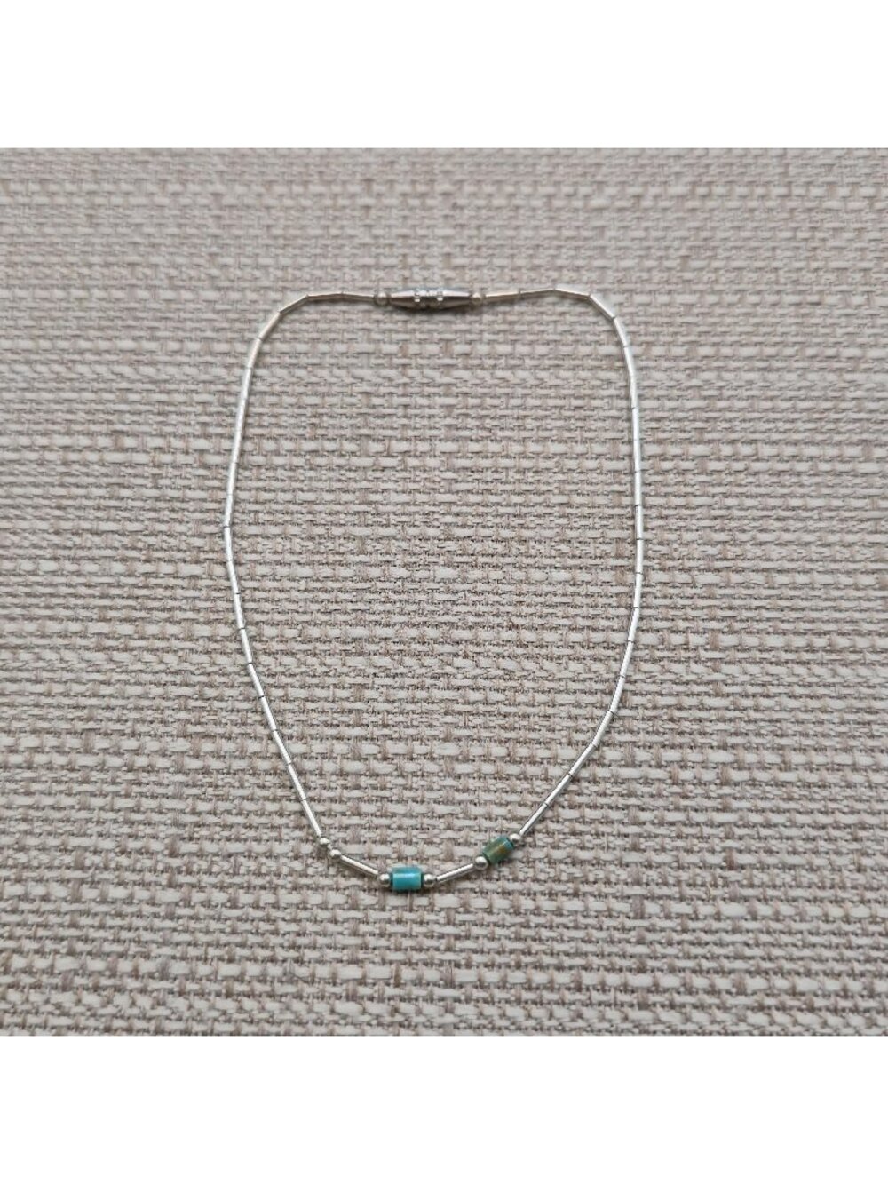 9 Inch Sterling Silver Liquid Silver Turquoise Accent Strand Ankle Bracelet A898